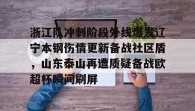 爱游戏网站入口-浙江队冲刺阶段外线爆发辽宁本钢伤情更新备战社区盾，山东泰山再遭质疑备战欧超杯瞬间刷屏的简单介绍